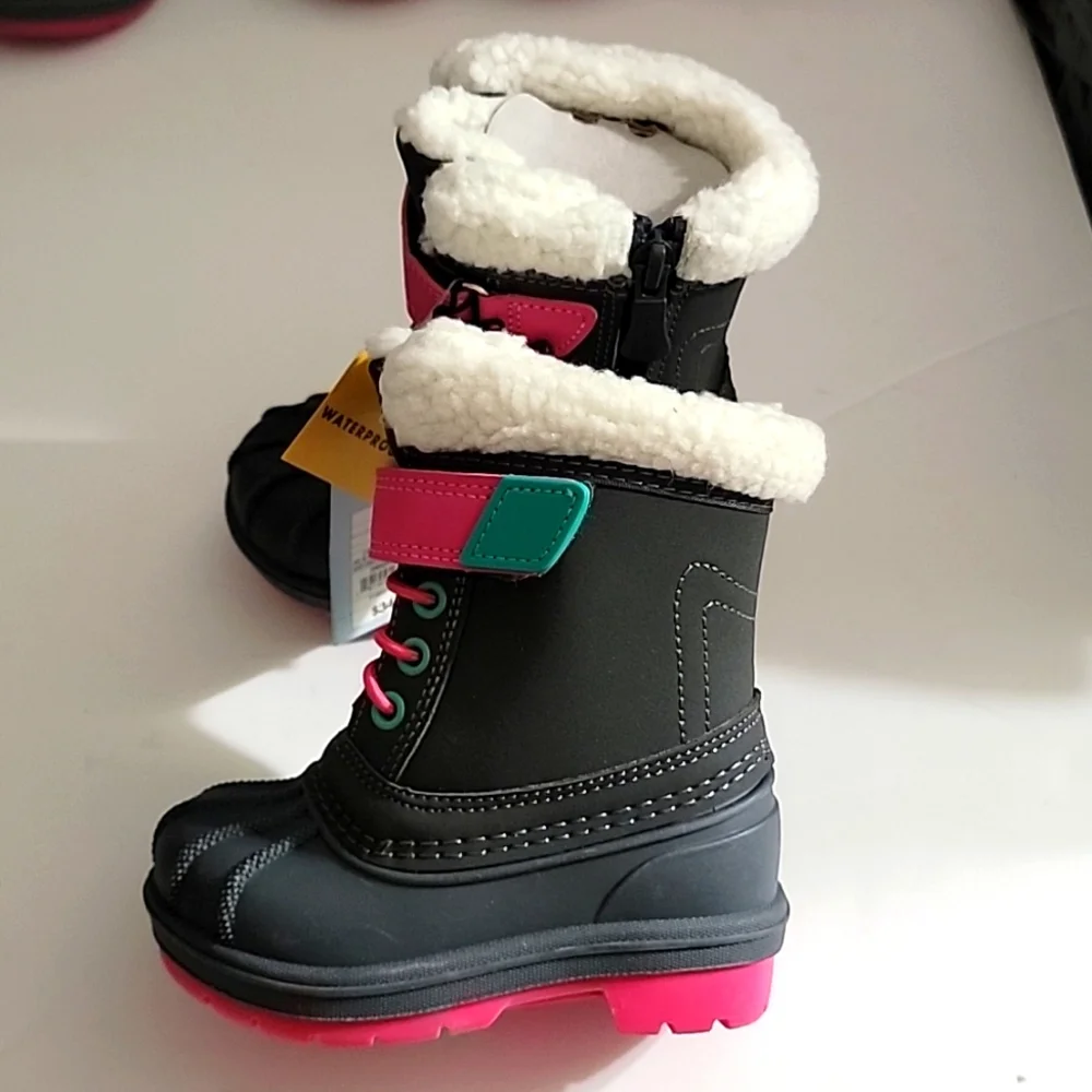 Cat & Jack Toddler Journey Winter Boots Gray & Pink